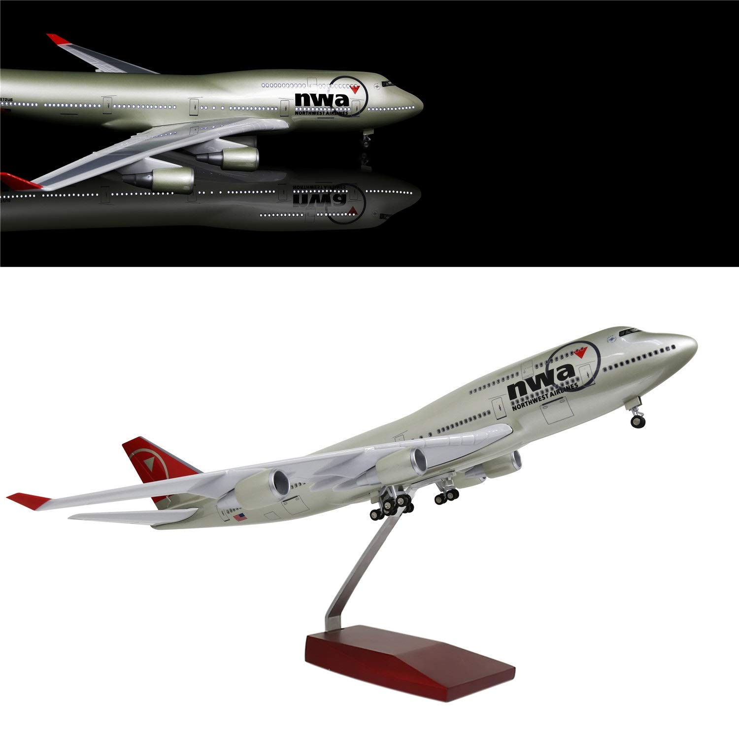 Northwest Airlines 1:600 模型飛行機セット Amazon.com: 24-Hours 18” 1:130 Scale Airplane Model American